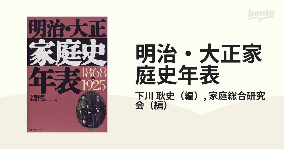 明治・大正家庭史年表 １８６８→１９２５