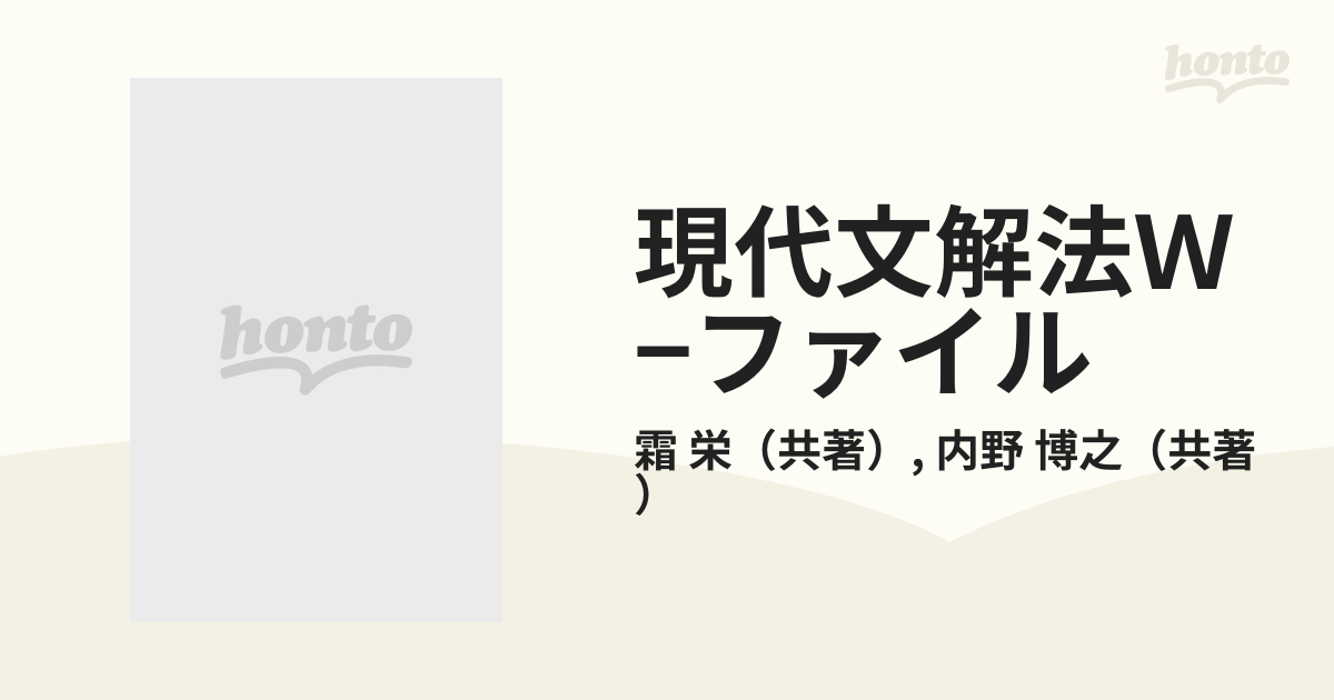 現代文解法W―ファイル 大学入試攻略 内野博之 霜栄-