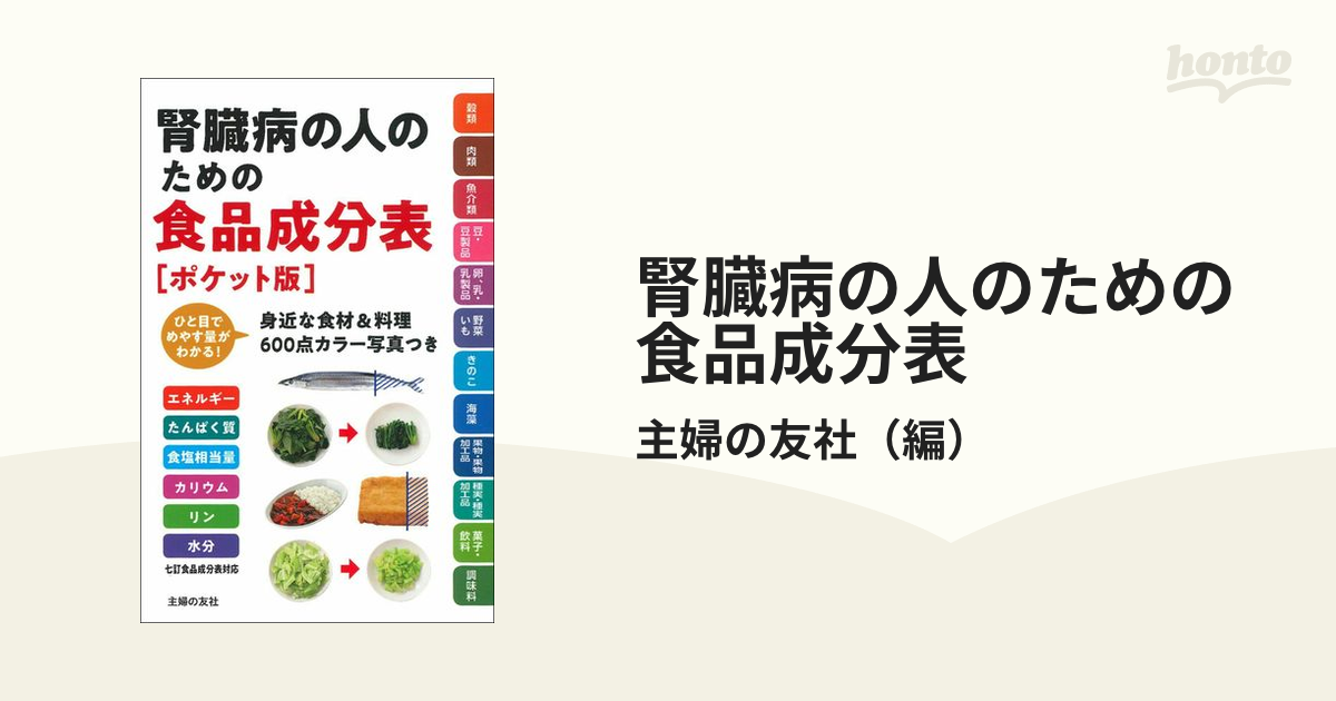 腎臓病の人のための食品成分表 ポケット版 エネルギー たんぱく質 食塩