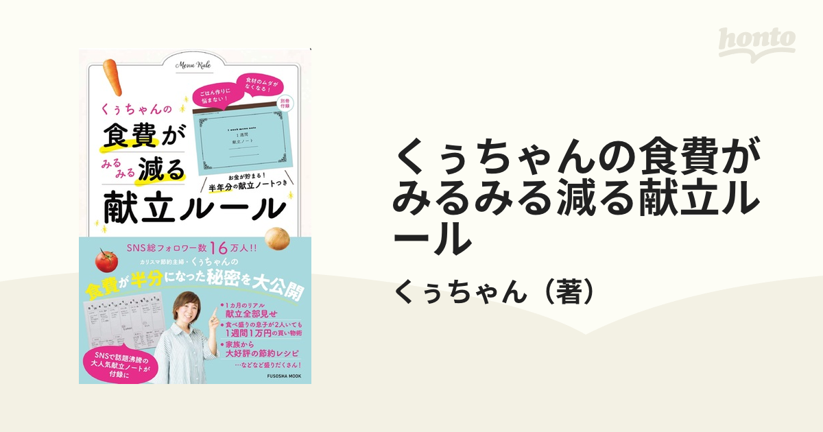 くぅちゃんの食費がみるみる減る献立ルール ごはん作りに悩まない！食材のムダがなくなる！