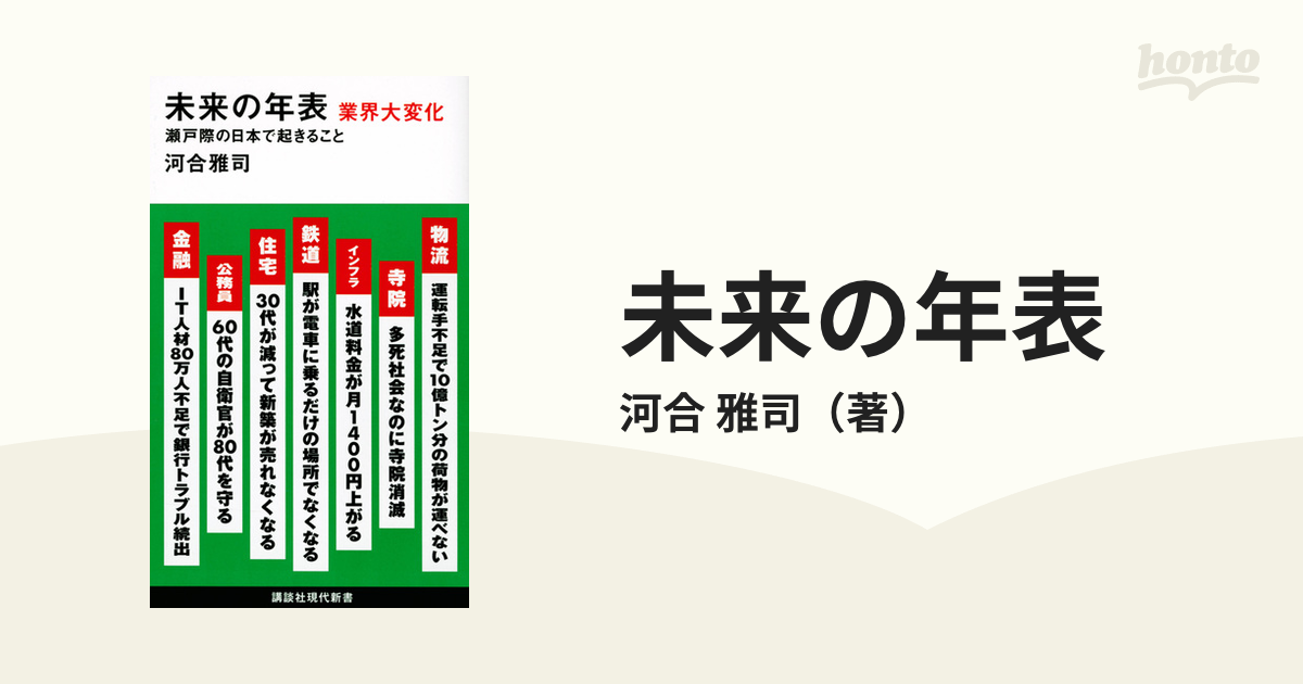 未来の年表 業界大変化 瀬戸際の日本で起きること