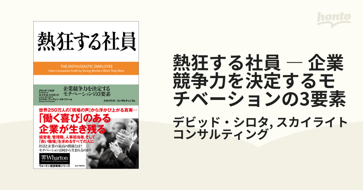 熱狂する社員 : 企業競争力を決定するモチベーションの3要素-